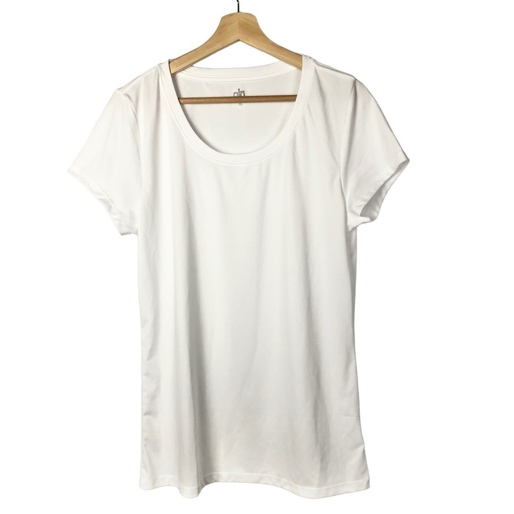 ALO Yoga‎ White Lightweight Crewneck Short Sleeve Athletic Top XXL